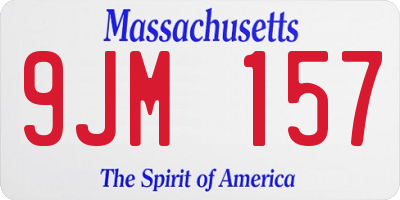MA license plate 9JM157