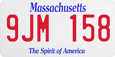 MA license plate 9JM158