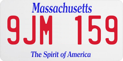 MA license plate 9JM159