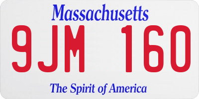 MA license plate 9JM160