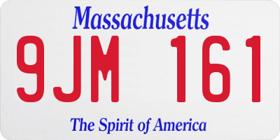 MA license plate 9JM161