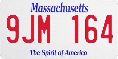 MA license plate 9JM164