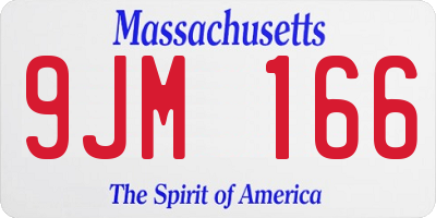 MA license plate 9JM166