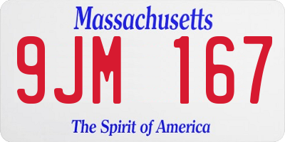 MA license plate 9JM167