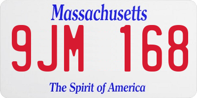 MA license plate 9JM168