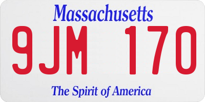 MA license plate 9JM170