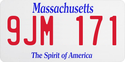 MA license plate 9JM171