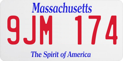 MA license plate 9JM174