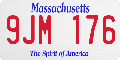 MA license plate 9JM176