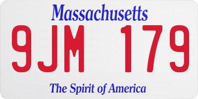 MA license plate 9JM179