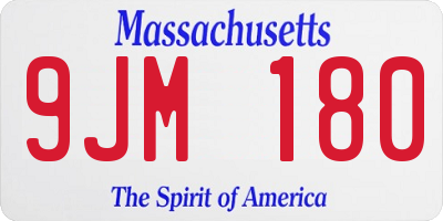 MA license plate 9JM180