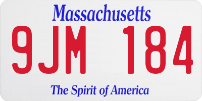 MA license plate 9JM184