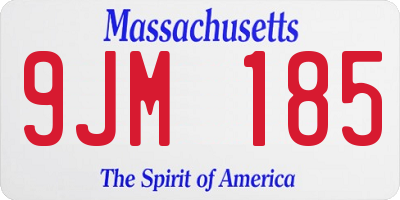 MA license plate 9JM185