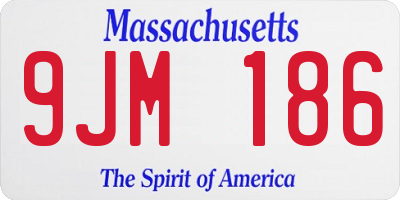 MA license plate 9JM186