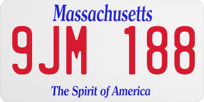 MA license plate 9JM188