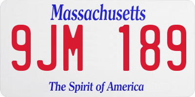 MA license plate 9JM189