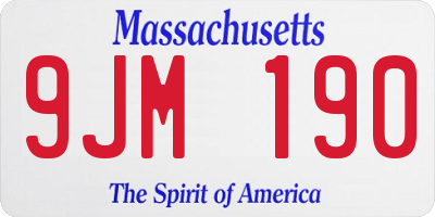 MA license plate 9JM190