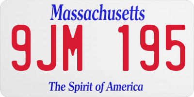 MA license plate 9JM195