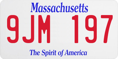 MA license plate 9JM197