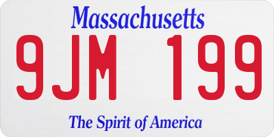 MA license plate 9JM199