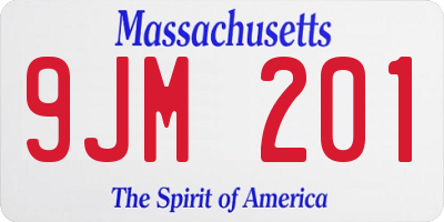 MA license plate 9JM201