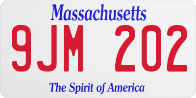 MA license plate 9JM202