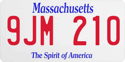 MA license plate 9JM210