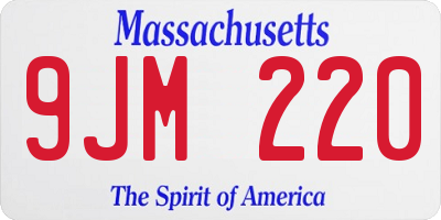 MA license plate 9JM220