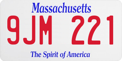 MA license plate 9JM221