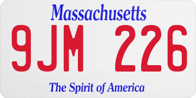 MA license plate 9JM226