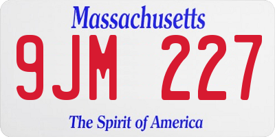MA license plate 9JM227