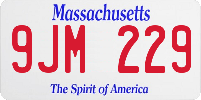 MA license plate 9JM229
