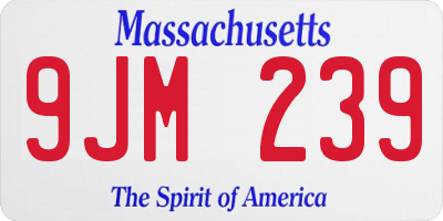 MA license plate 9JM239