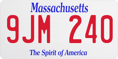 MA license plate 9JM240