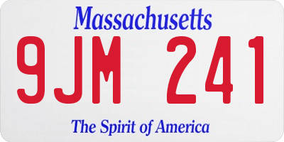 MA license plate 9JM241