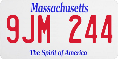 MA license plate 9JM244