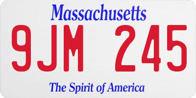 MA license plate 9JM245