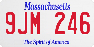 MA license plate 9JM246