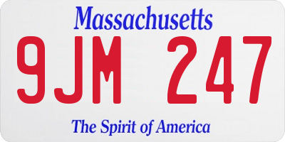 MA license plate 9JM247