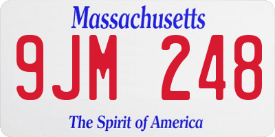 MA license plate 9JM248