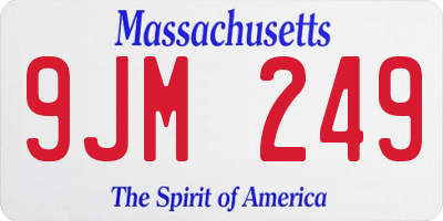MA license plate 9JM249