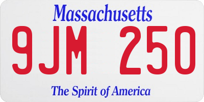 MA license plate 9JM250