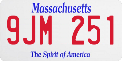 MA license plate 9JM251