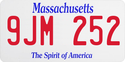 MA license plate 9JM252