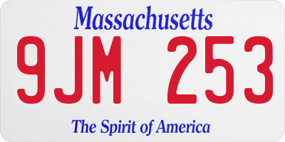 MA license plate 9JM253