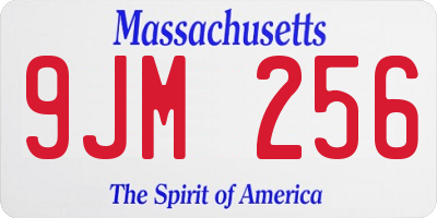 MA license plate 9JM256