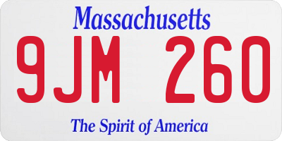 MA license plate 9JM260