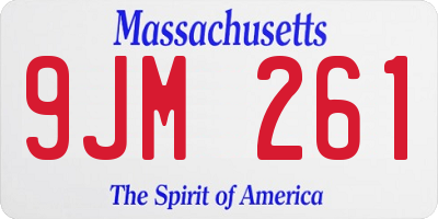 MA license plate 9JM261