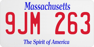 MA license plate 9JM263