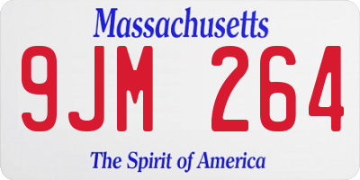 MA license plate 9JM264